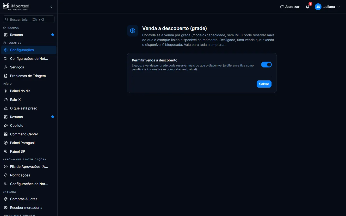 Venda a descoberto (grade)