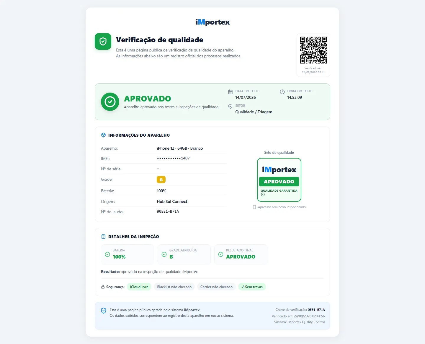 Verificação de qualidade