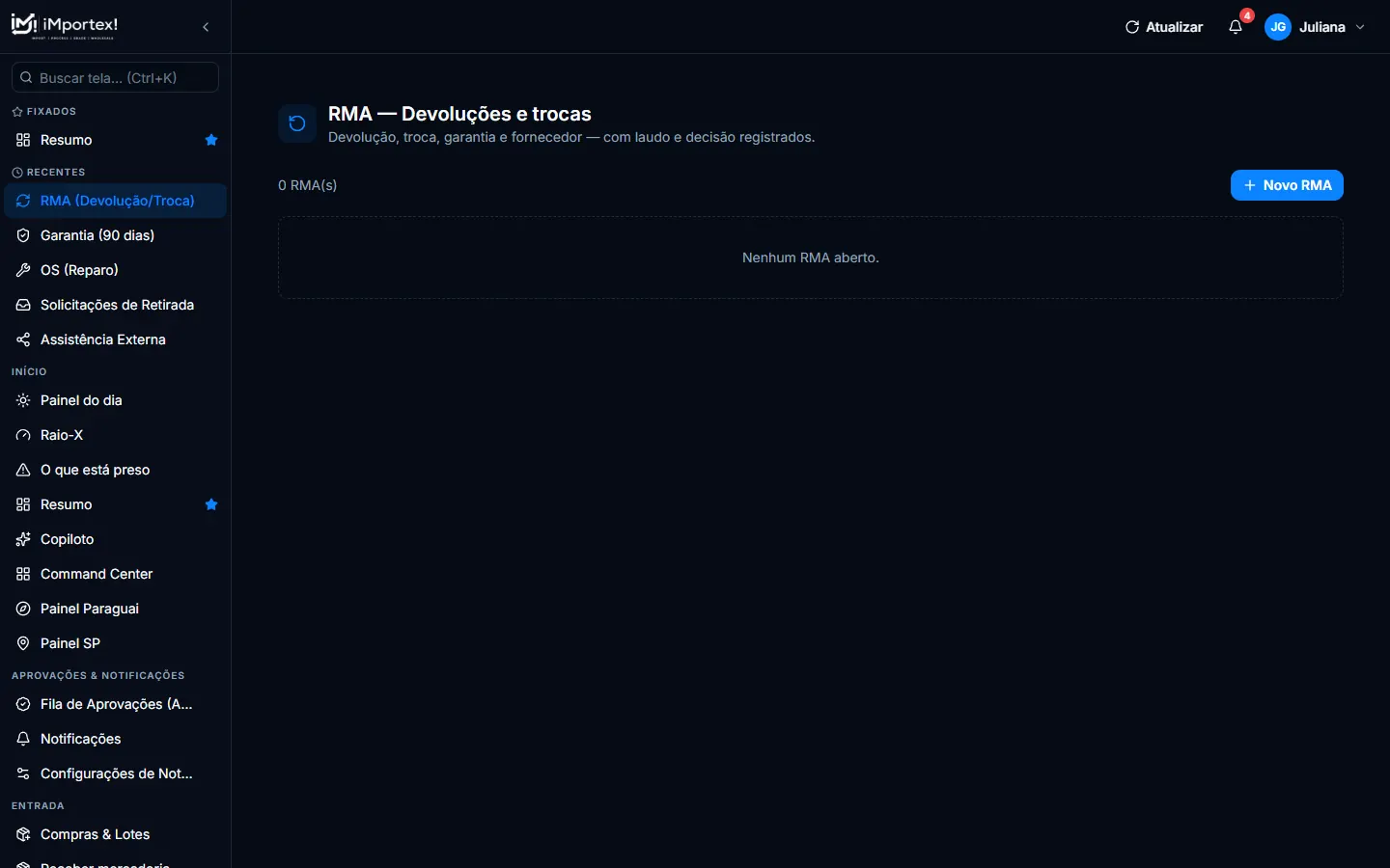 RMA — Devoluções e trocas